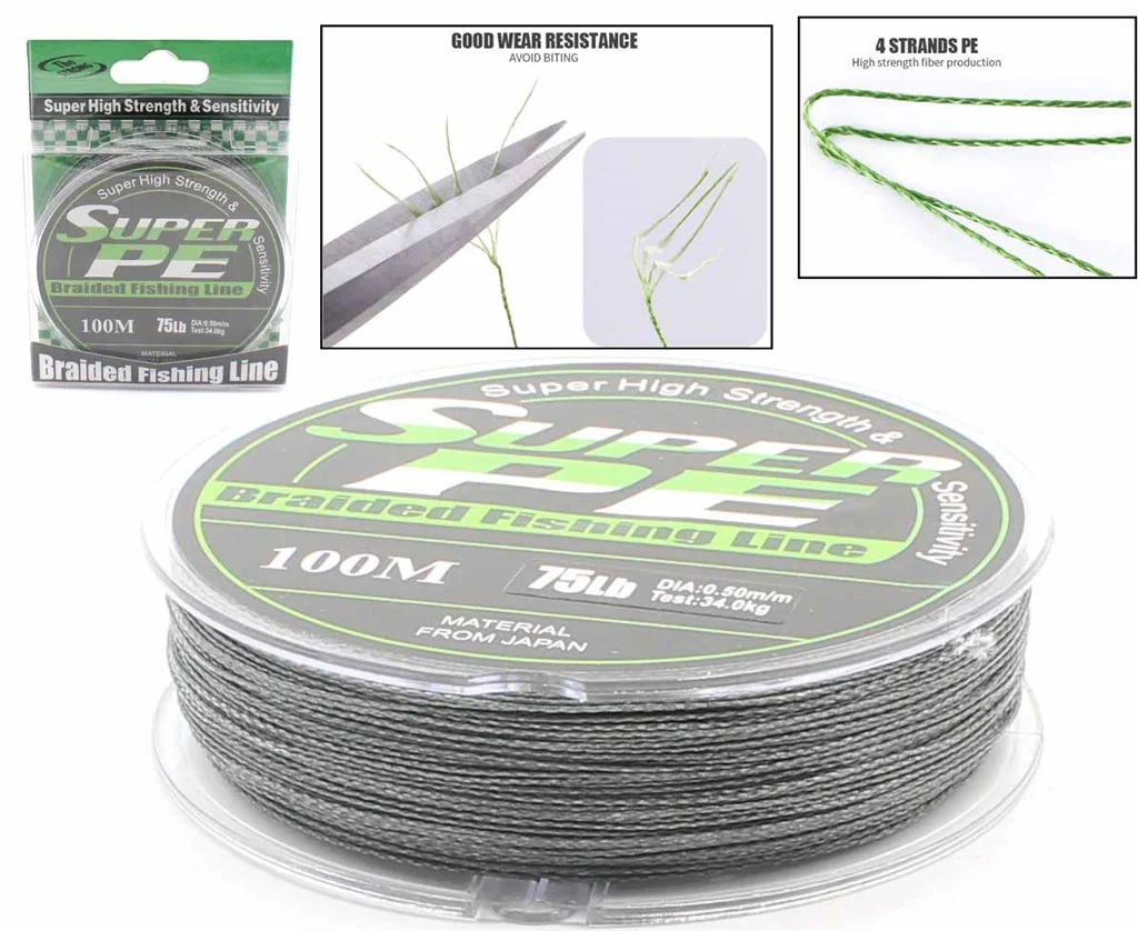 HILO DE PESCA PE TRENZADO 100MTS*35LB